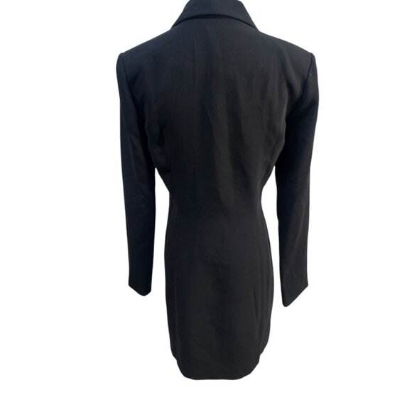 EUC Amanda Uprichard Black Blazer Dress with Pink Floral Appliqué – Size S - Picture 2 of 8